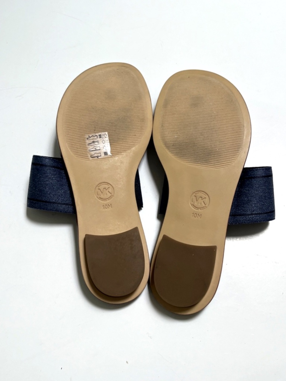 Michael Kors Toe Ring Slide Sandals Navy Blue Logo Flat Slides Size 10 NWOB - Picture 9 of 9